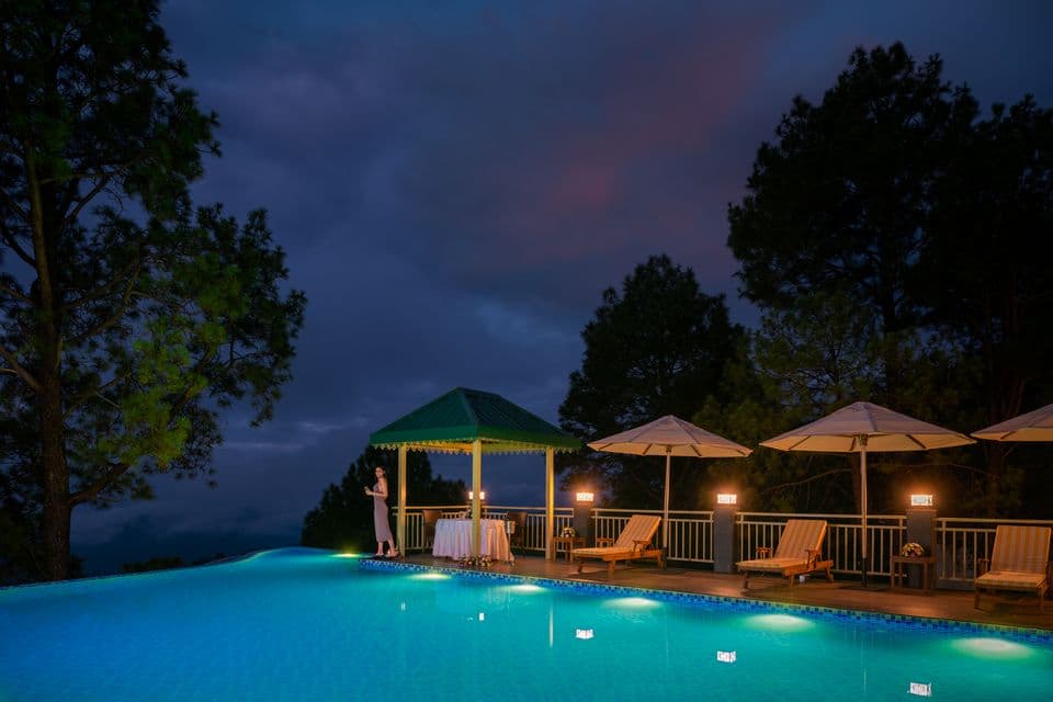 Fine Dine at the pool side at Cassia Resort, Solan, Himachal Pradesh.